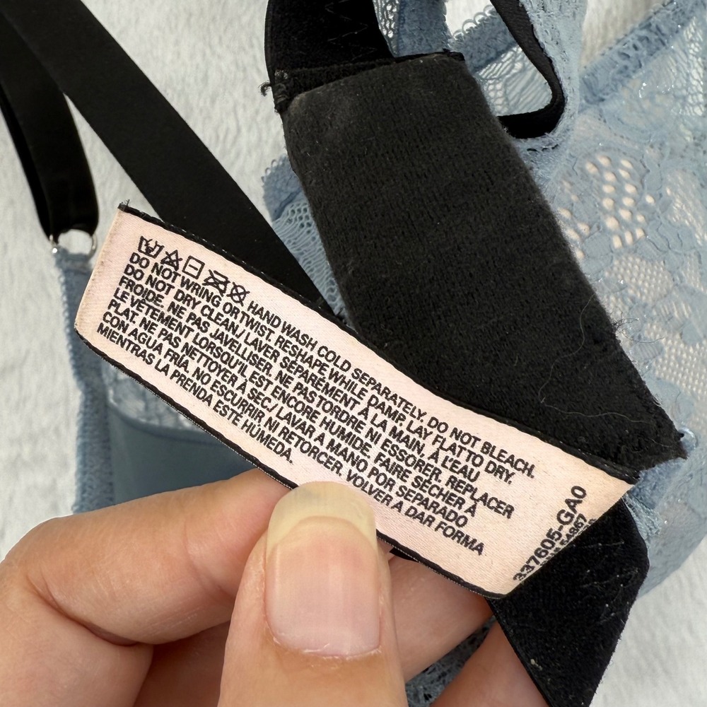 Victoria's Secret Dream Angels Lined Demi Bra Blue Lace 32C‎ - Picture 7 of 8